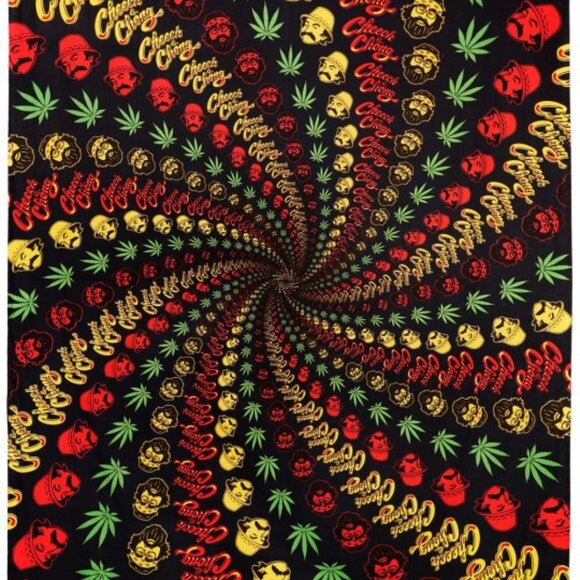 Cheech & Chong Rasta Spiral Tapestry ~ Officially Licensed ~ 60" x 90" ~ New! - Picture 1 of 4